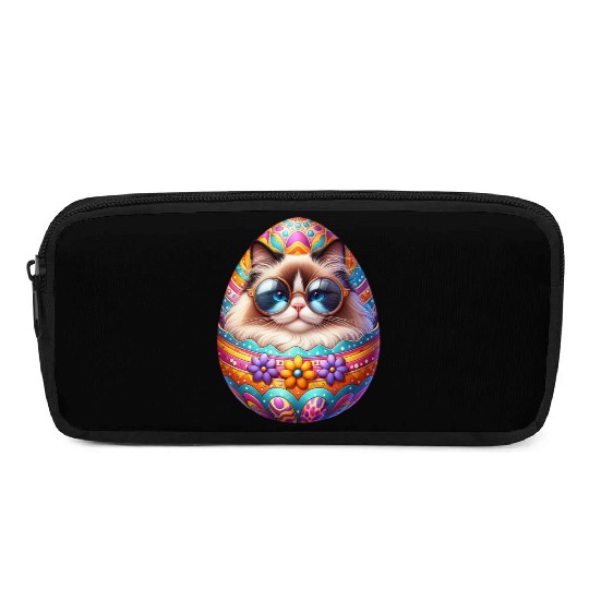 Ragdoll Cat in Easter Egg Design Pencil Cases