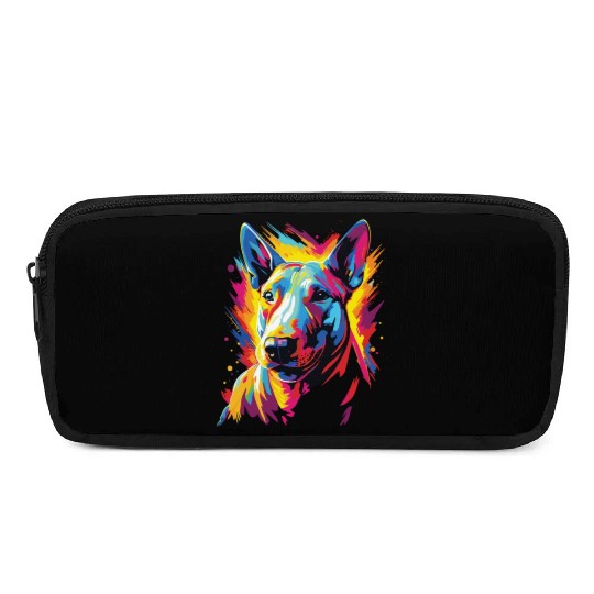 Watercolor Colorful Bull Terrier Pencil Cases