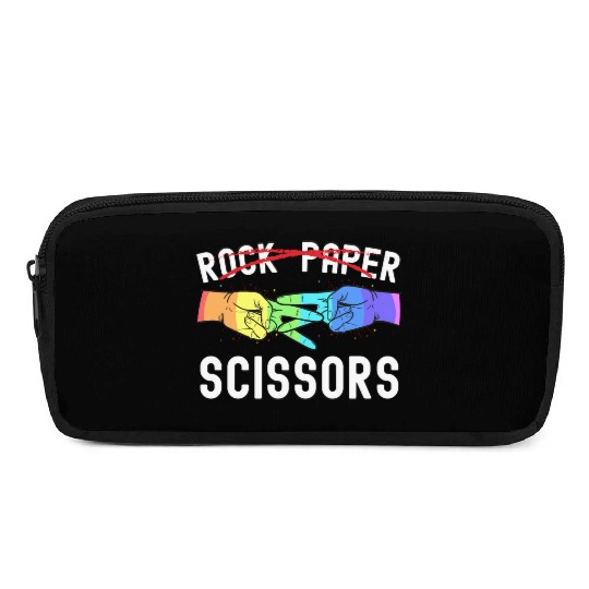 Lesbian Pride Rock Paper Scissors Funny LGBTQ Pencil Cases