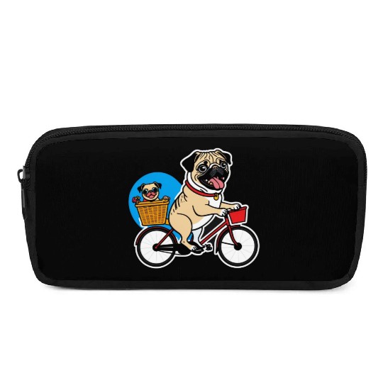Comical Pug: Effortful Bike Ride Pencil Cases