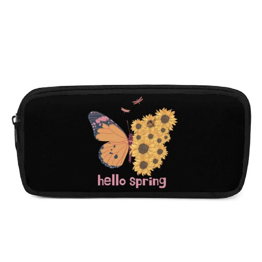 retro hello spring groovy flowers cute butterfly Pencil Cases