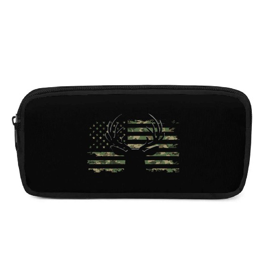 American Flag Camouflage Outdoor Antlers Deer Pencil Cases