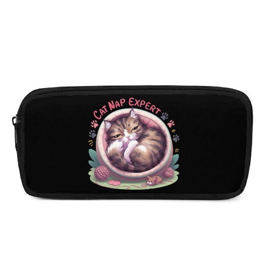Cat Nap Expert - Funny Cat Outfit! Pencil Cases