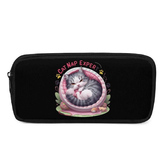 Cat Nap Expert - Funny Cat Outfit! Pencil Cases