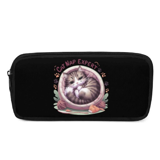 Cat Nap Expert - Funny Cat Outfit! Pencil Cases