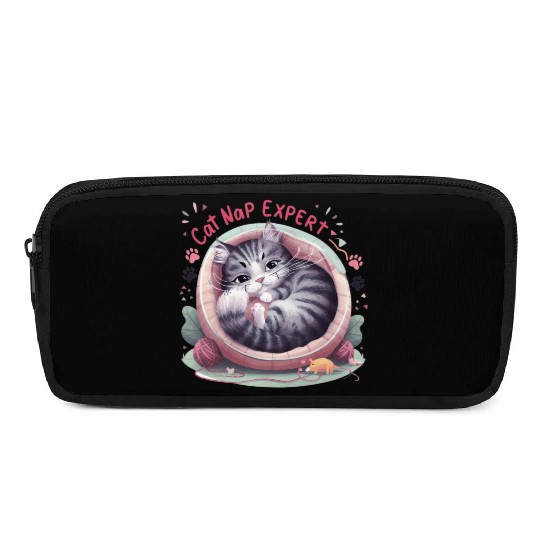 Cat Nap Expert - Funny Cat Outfit! Pencil Cases