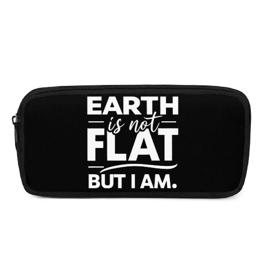 Flat Earth Satire Ironic Jokes Pencil Cases