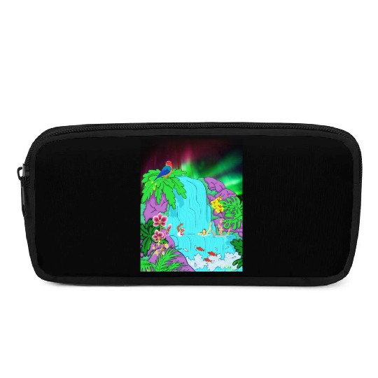 Northern Lights Waterfall Serenity with Swimmers Pencil Cases