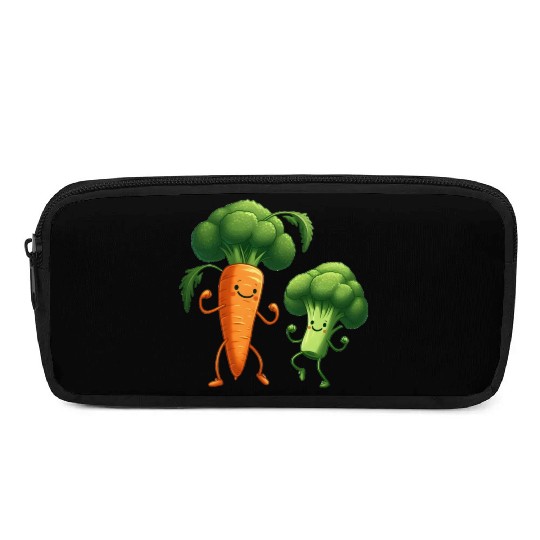 Carrot Dancing with Broccoli Pencil Cases