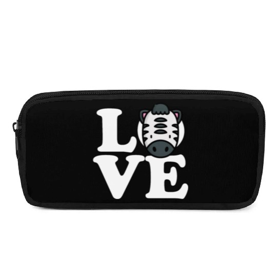 LOVE Zebra Funny Stripes Animal Face African Pun Pencil Cases