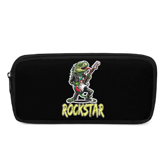 Rockstar Reptile Musician with Electric Guitar Pencil Cases