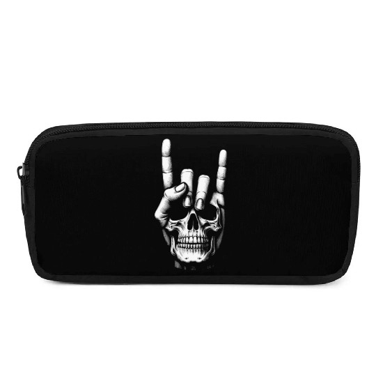 Electric Guitar Skull Rock Horns Pencil Cases