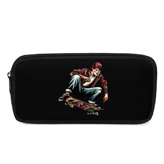 AI Old School 90s Teen Skater Pencil Cases