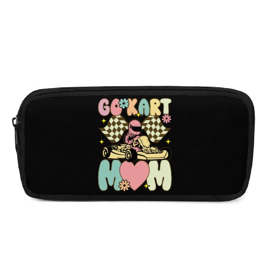 Go Kart Mom Groovy Racing Mom Karting Racer Pencil Cases