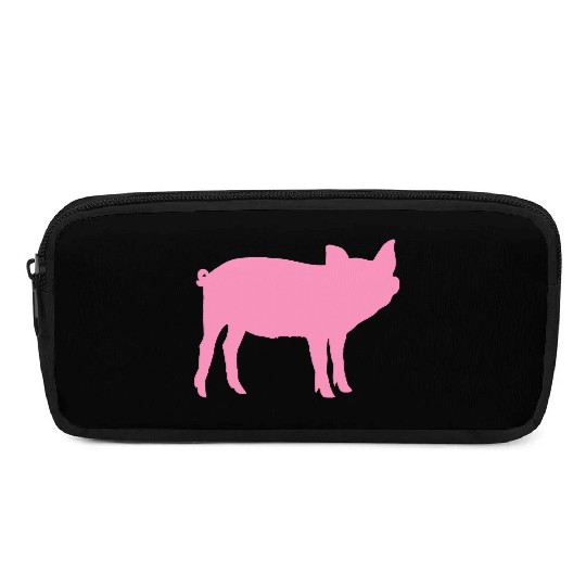 Pig Silhouette I Love pigs pink piggy piglet Pencil Cases