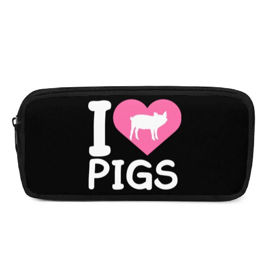 I Love Pigs pig heart piggy piglet silhouette Pencil Cases
