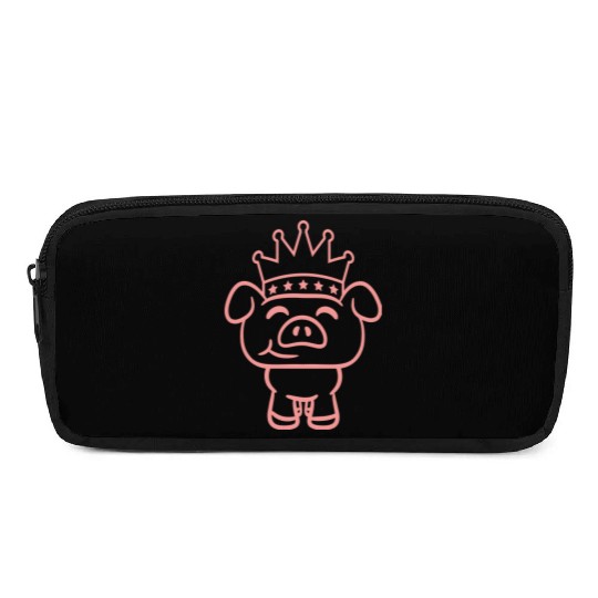 Pig King Queen Crown Prince Princess Piggy Piglet Pencil Cases