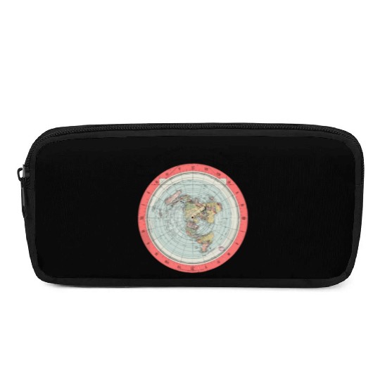 Flat Earth Theory World Map - Funny Conspiracy The Pencil Cases