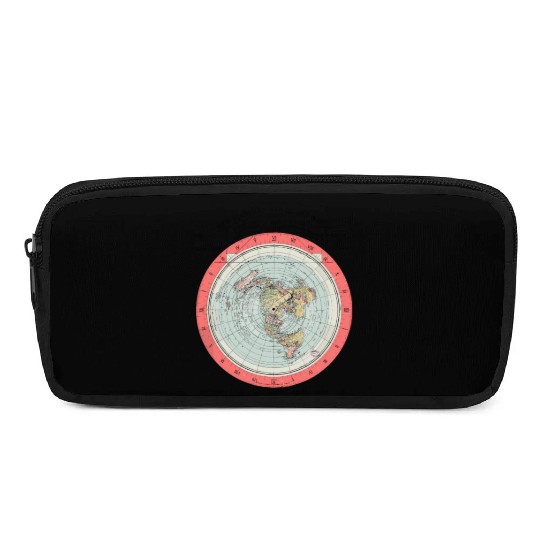 Flat Earth Theory World Map - Funny Conspiracy The Pencil Cases