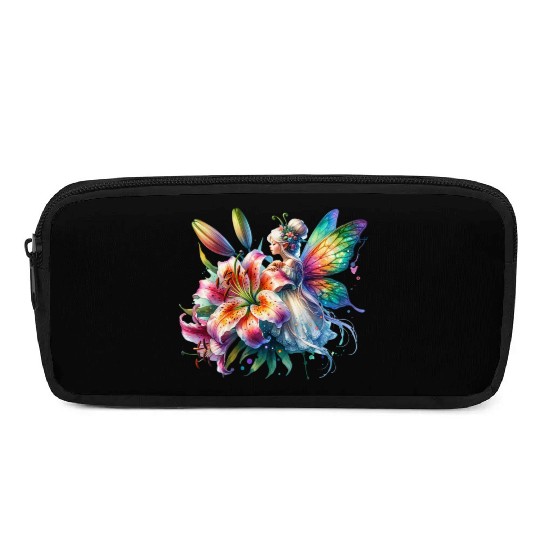 Tiger Lily Fairy Floral Fantasy Watercolor Pencil Cases