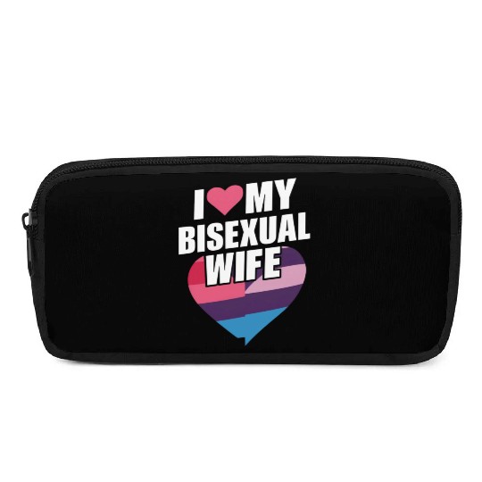 I Love My Bisexual Wife Bi Pride Bisexual Flag Pencil Cases