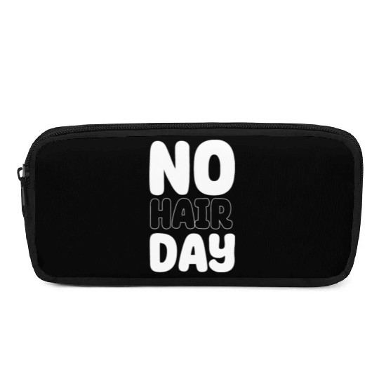 No Hair Day Funny Bald Bearded Hairstylist Pencil Cases