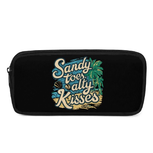 Summer Sandy Toes Salty Kisses Beach lover Pencil Cases