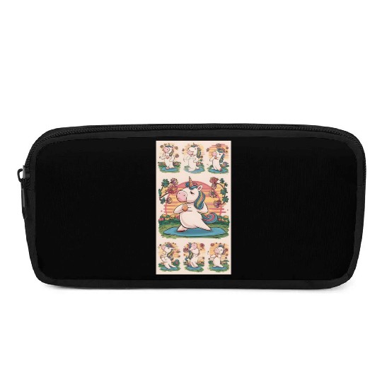 Unicorn Yoga Sunset Lake Rainbow Pencil Cases