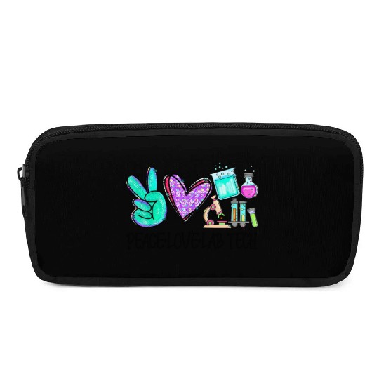 Peace Love Lab Tech Medical Laboratory Professiona Pencil Cases