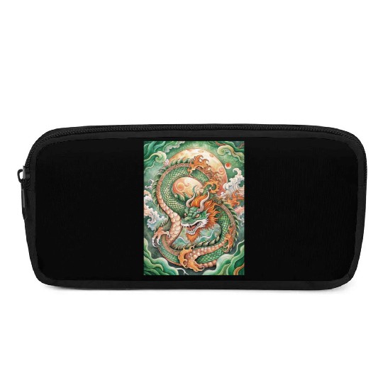 Traditional Chinese Dragon Ink Style Pencil Cases