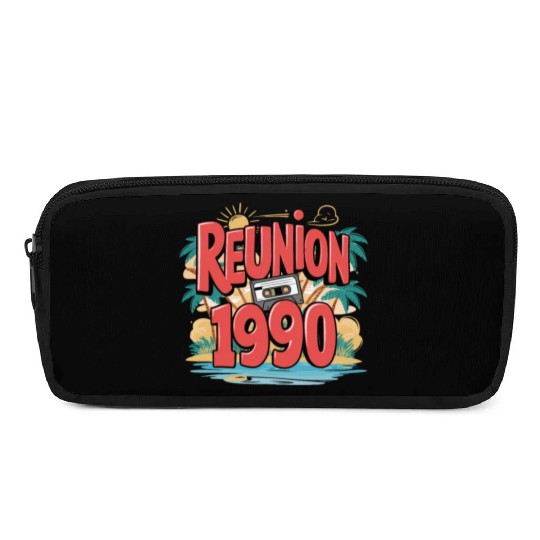 Retro Reunion 1990 Cassette Tape Sunset Beach Pencil Cases