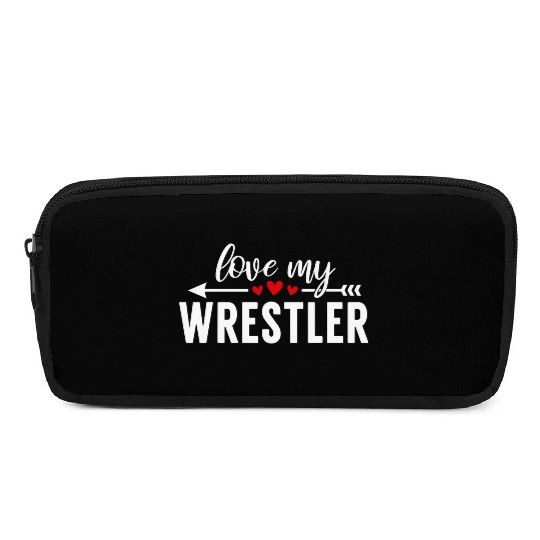 Wrestling Mom Love My Wrestler Womens Wrestling Pencil Cases