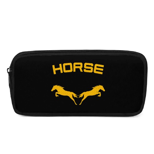 Horses Double Horse Riding Horsepower Lover T Pencil Cases