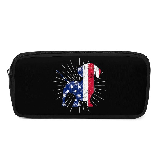Dachshund 4th Of July US Flag Dog Lovers Patriotic Pencil Cases