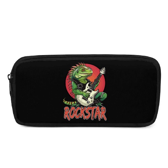 Rockstar Reptile Musician with Electric Guitar Pencil Cases
