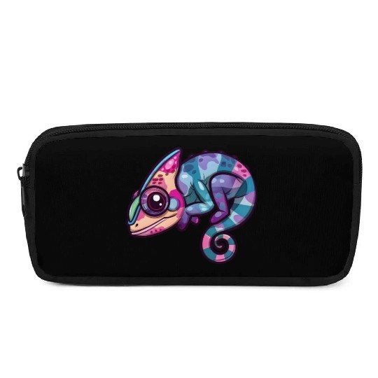 Colorful Chameleon Fantasy Creature Enchantment Pencil Cases