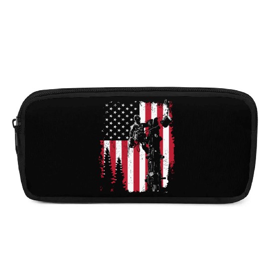 American Flag Arborist For Men Cool Tree Lover Pencil Cases