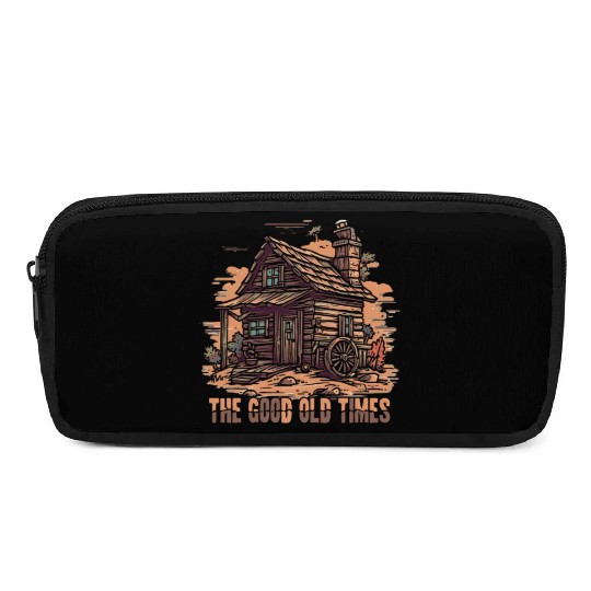 The Good Old Times: Wooden Shack Nostalgia Pencil Cases