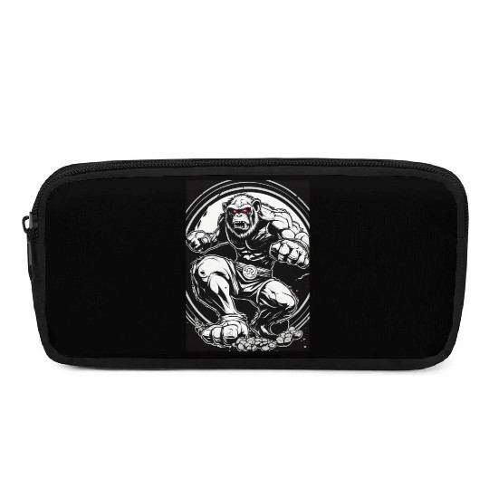 Zombie ape street fighter black and white circle l Pencil Cases