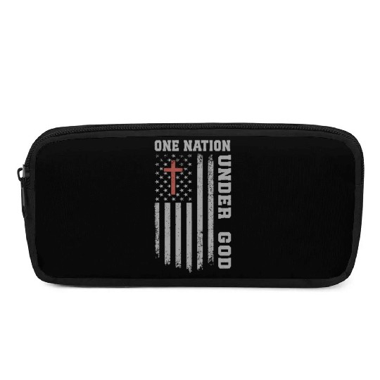 One Nation Under God US Flag Christian 4th of July Pencil Cases