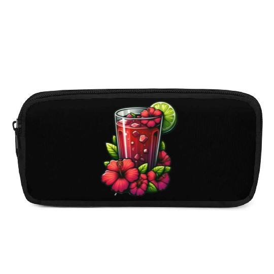 Red Flower Hibiscus Tea Pencil Cases