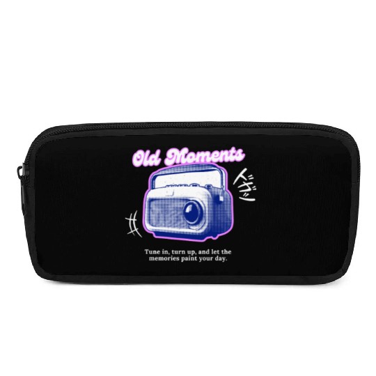 Lilac Black Halftone Radio Portrait Pencil Cases