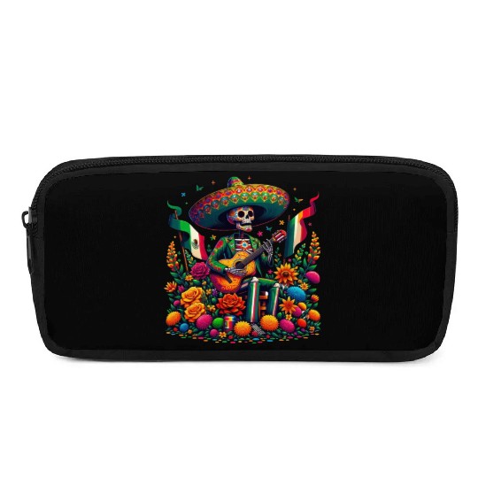 Mexican Celebration Skeleton with Guitar Art Pencil Cases