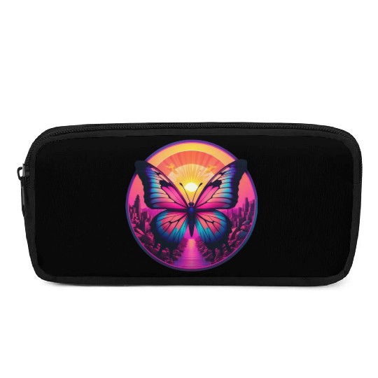 Synthwave ButterFly at Sunset Pencil Cases