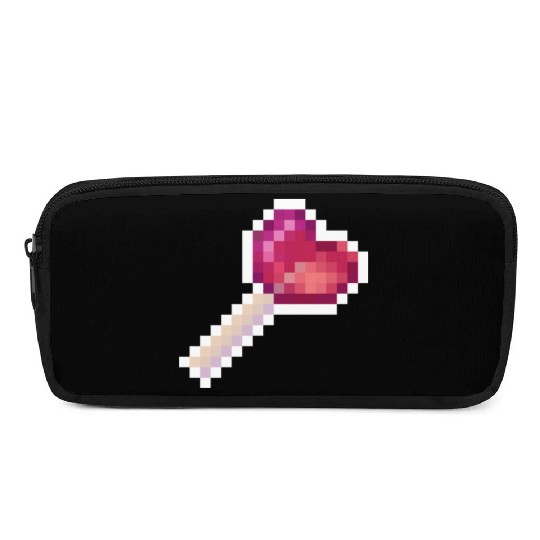 Pixel Art Sprite Cute Heart Lollipop Pencil Cases