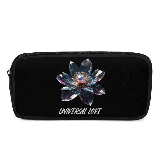 Cosmic Crystal Glass Flower "UniversalLove" Pencil Cases