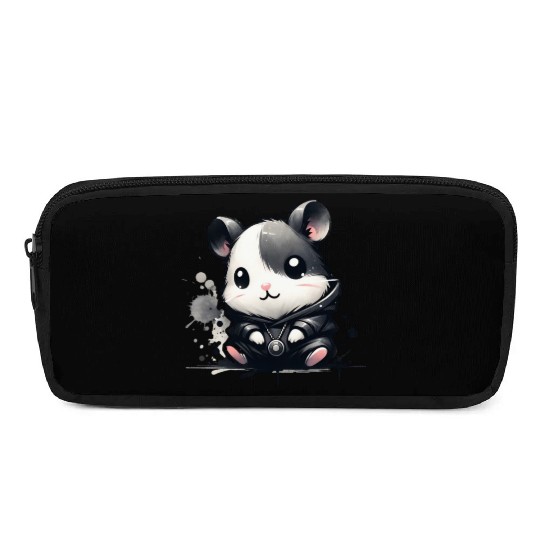 Charcoal Hip Hop Hamster Pencil Cases