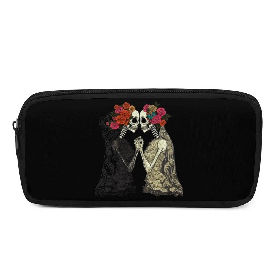 Lesbian Couple Skeletons Kissing LGBTQ Pride Pencil Cases