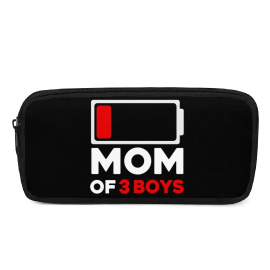 Tired Mom Of 3 Boys Low Battery Pencil Cases