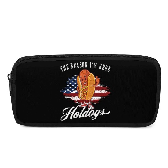 Funny BBQ Pun Retro Vintage Hot Dog Lover Pencil Cases